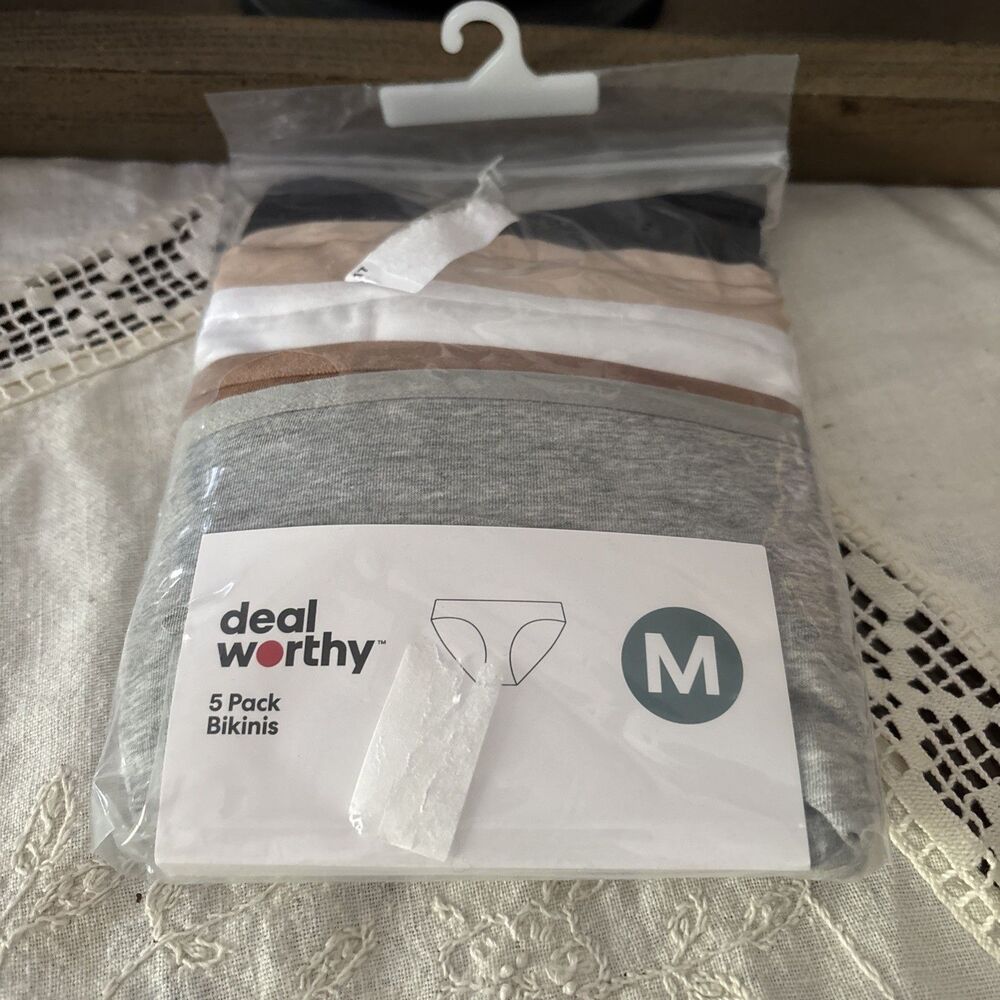 Women Deal worthy 5pk Bikini Underwear Assorted colors Neutral Medium NWT